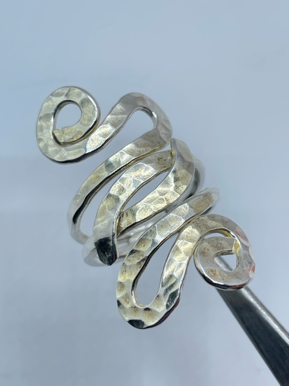 Vintage Taxco Silver Wrap Ring Hammered Statement Bold Southwestern Sz 8.5 - Picture 7 of 8